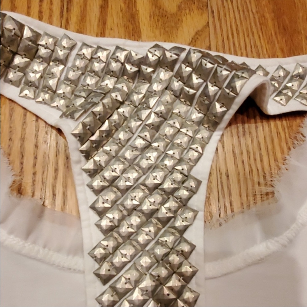 Off White Racerback and Rhinestone Top - Picture 7 of 7
